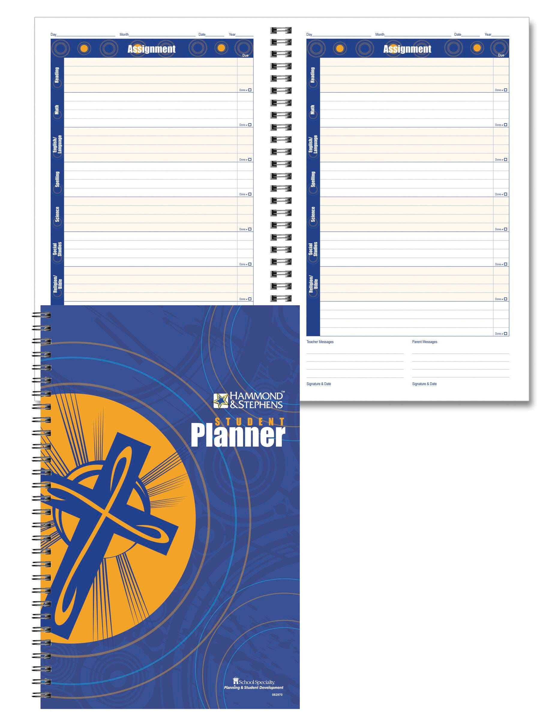 Hammond & Stephens Daily Student Planner with Religion and Bible Tabs, 7 x 11 Inches, 192 Pages 2028802
